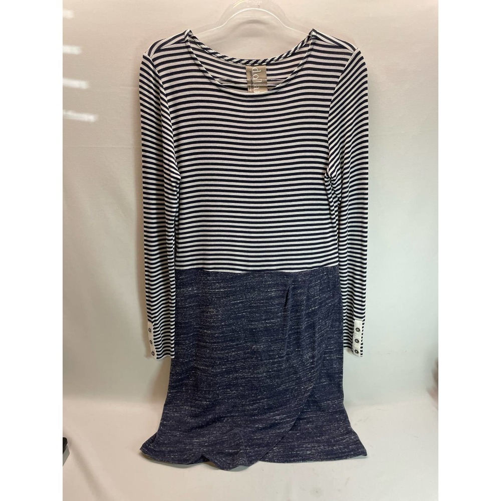 Dolan Long Sleeve Striped Comfy Short Dress Womens Size Medium